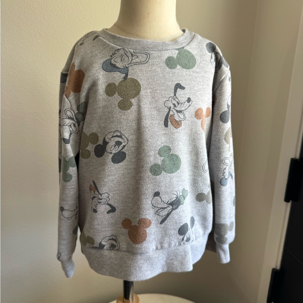 Disney Gray Crewneck Sweater Size 5T with Characters